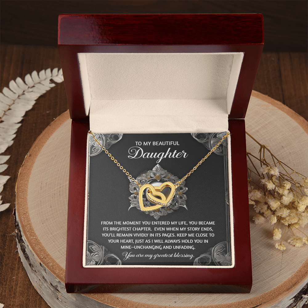 To My Beautiful Daughter Necklace, Matching Necklaces For Mom And Daughter, Adult Daughter Birthday Gifts, To My Daughter From Dad