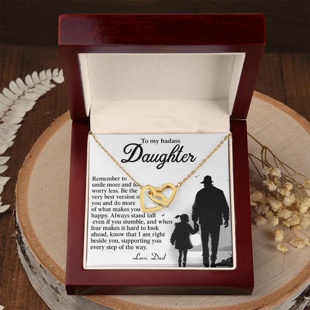 To My Badass Daughter Necklace, To My Badass Daughter Necklace, To My Badass Daughter Crown Necklace, To My Daughter From Dad