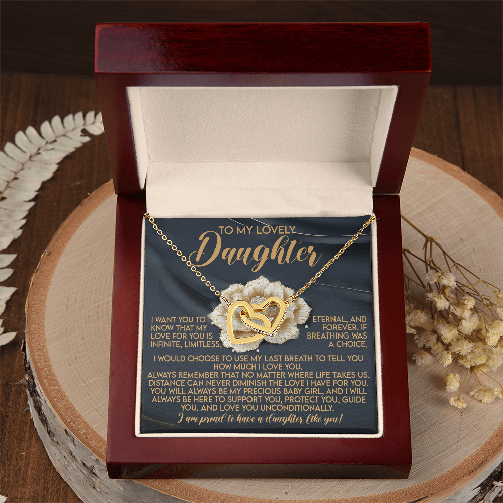 To My Lovely Daughter Necklace, Love Is All We Need Necklace, Dad And Daughter Necklaces, Proud Of Daughter Gifts From Mom