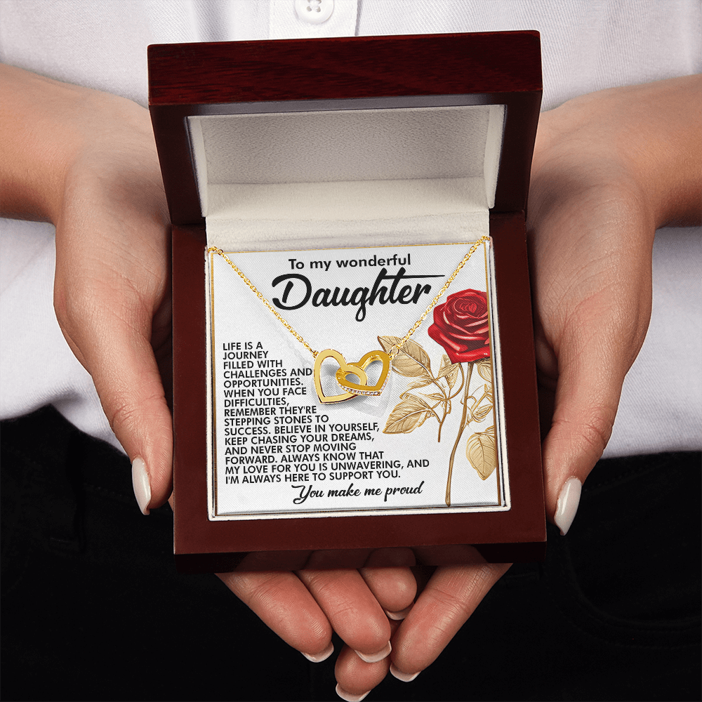 To My Wonderful Daughter Necklace, Gifts For Grown Daughter From Dad, Daughter Valentine Gift From Dad, Daughter Necklace From Parents