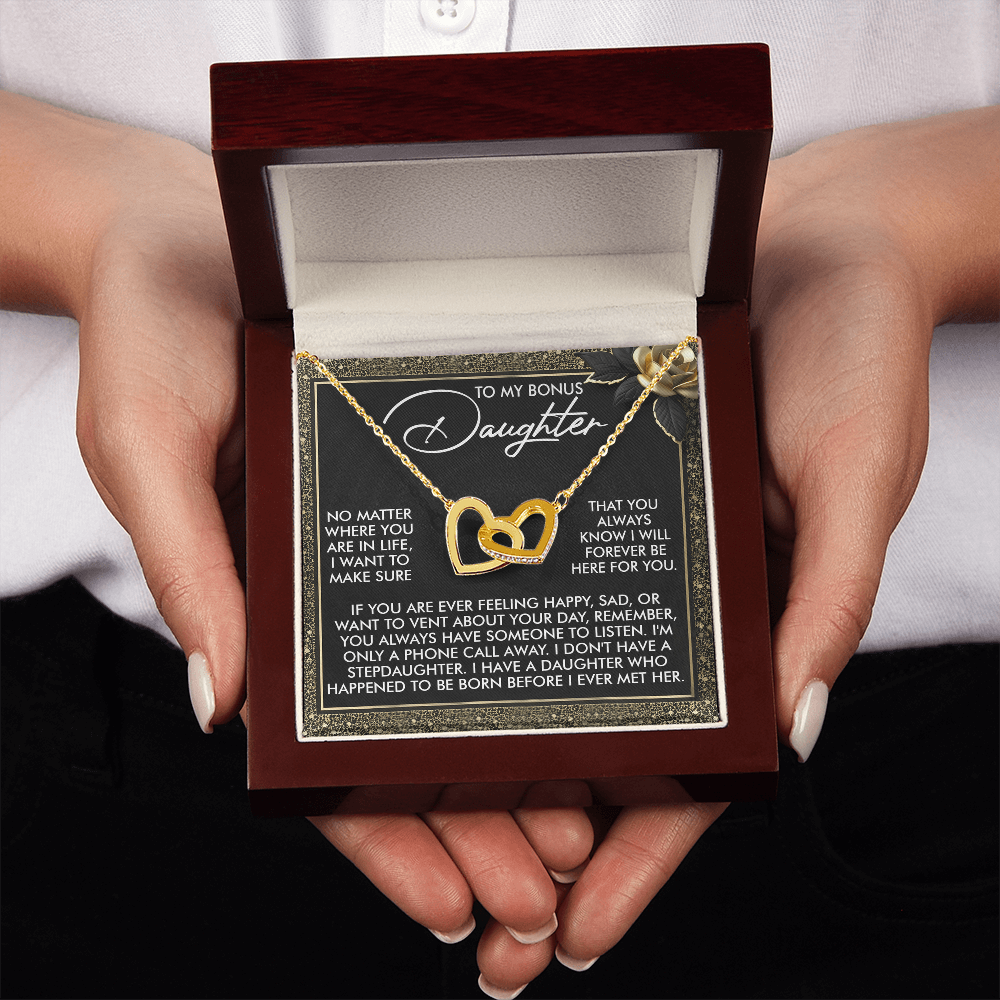 To My Bonus Daughter Necklace, My Daughter Gifts From Mom, Gifts From Dad To Daughter, Necklace For Daughter And Mom