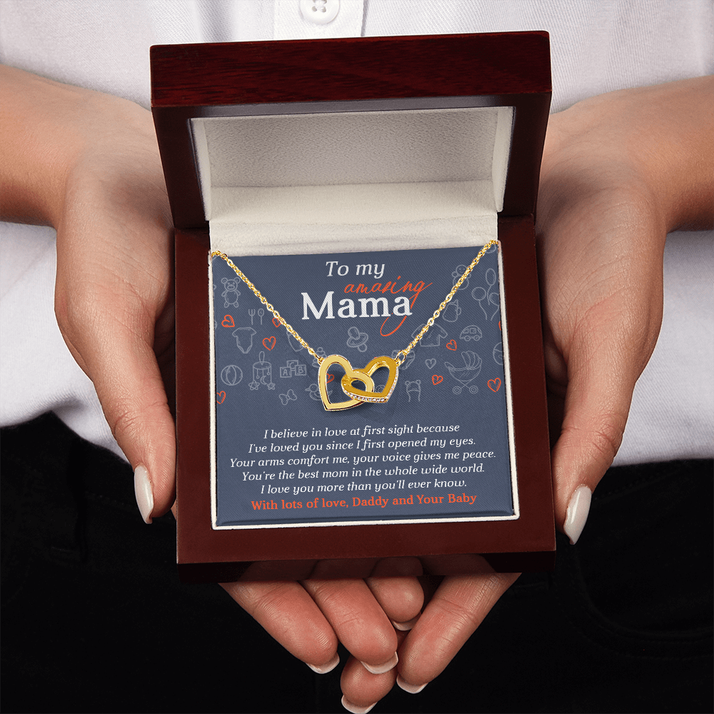 To My Amazing Mama Necklace, To My Mom Necklace From Daddy And Your Baby, Gifts For Mom From Husband, Mom To Daughter Mothers Day Gift