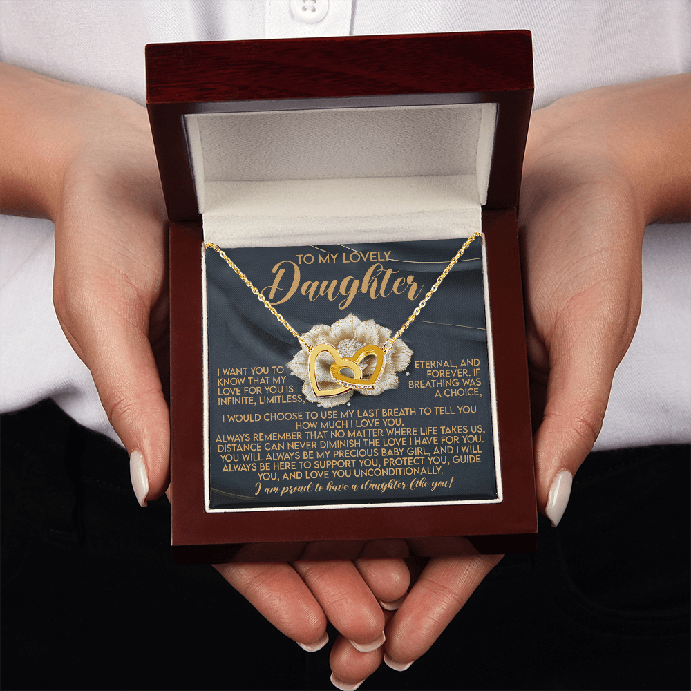 To My Lovely Daughter Necklace, Love Is All We Need Necklace, Dad And Daughter Necklaces, Proud Of Daughter Gifts From Mom