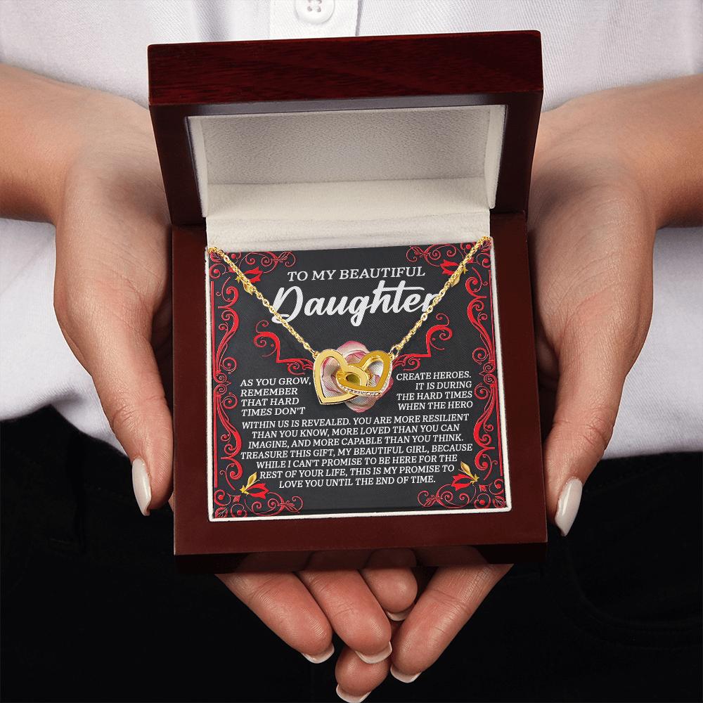 To My Beautiful Daughter Necklace, Jewelry For Daughter From Mom, Gift For Adult Daughter, Gift For My Daughter