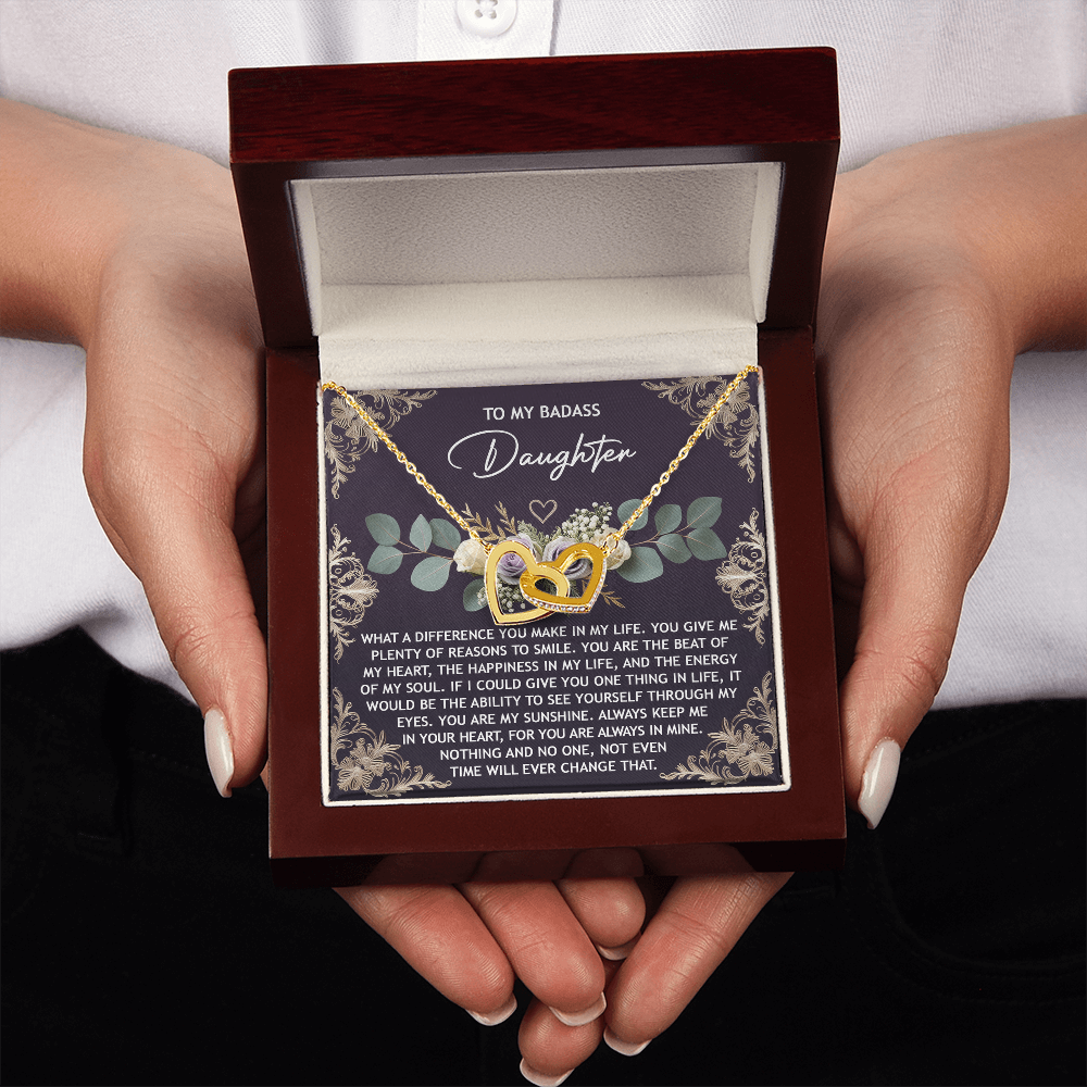 To My Badass Daughter Necklace, Necklaces For Daughter From Dad, Mom To Daughter Gifts Unique Gifts, For My Daughter Necklace