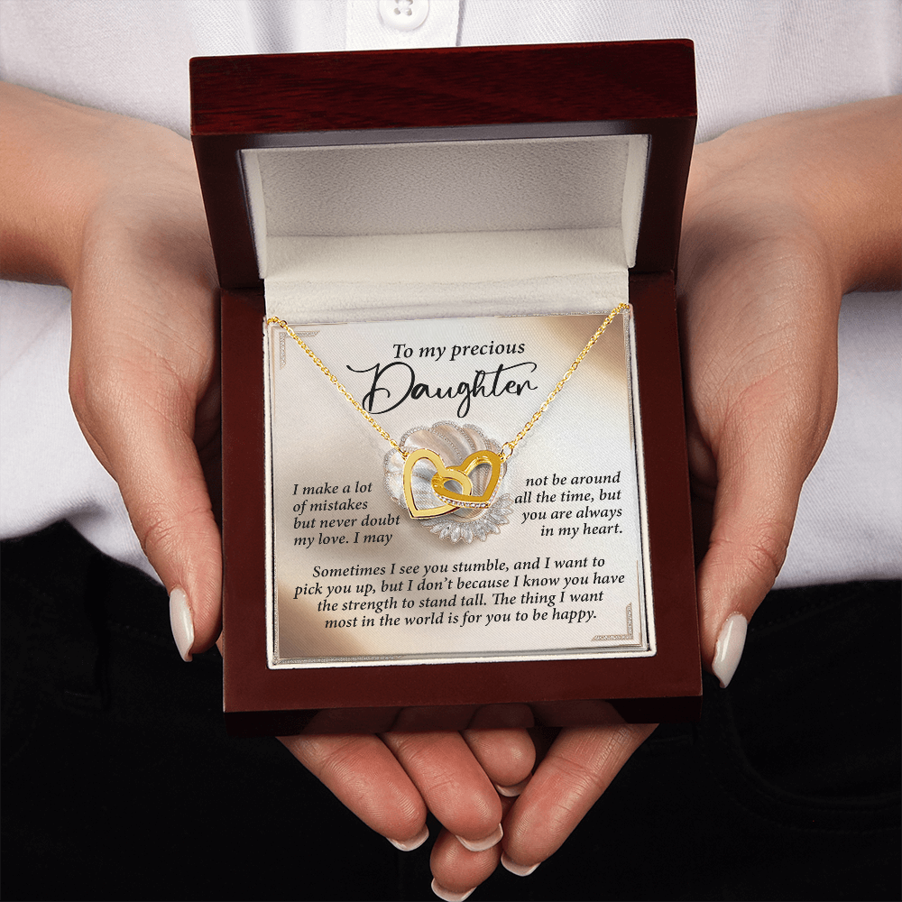 To My Precious Daughter Necklace, To My Daughter From Dad, Mother And Daughter Jewelry, To My Daughter From Mom
