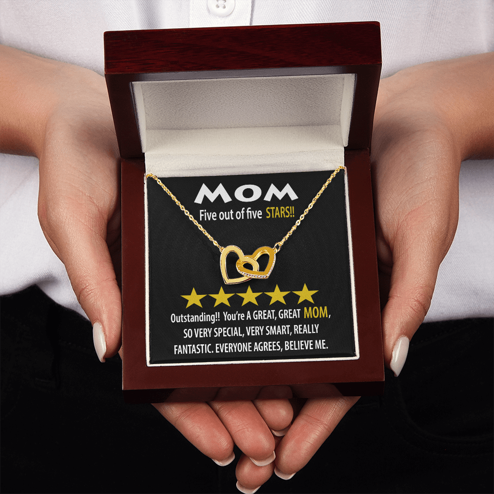 Mom Five Out Of Five Stars Necklace, Mom Birthday Gift From Son, Gift For Mom Spanish, 1st Mothers Day Necklace For New Mom