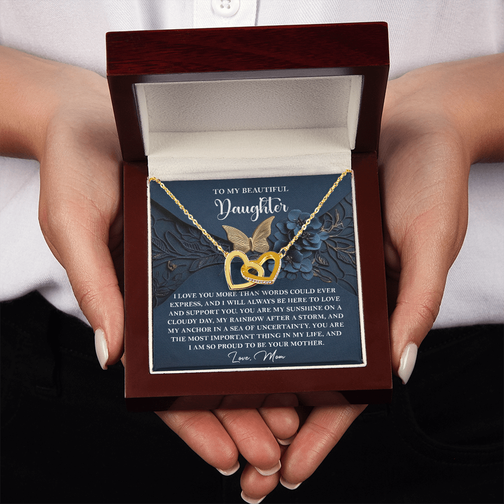 To My Beautiful Daughter Necklace, Daughter Necklaces From Mom, Birthday Gifts For Daughter Adult, To My Daughter Necklace From Mom