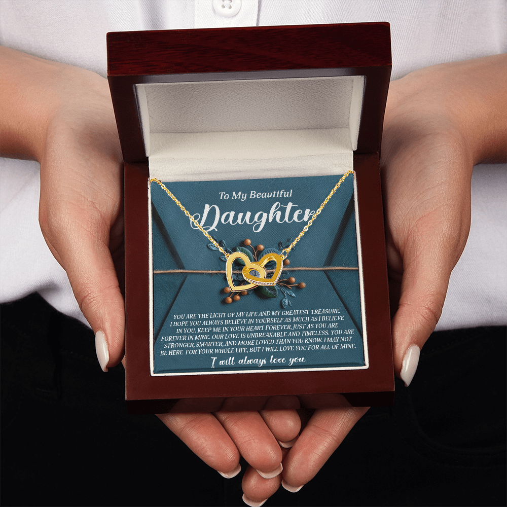 To My Beautiful Daughter Necklace, To My Daughter Necklace From Mom, Mother Day Gifts For Daughters Adult, To My Daughter Necklace From Dad