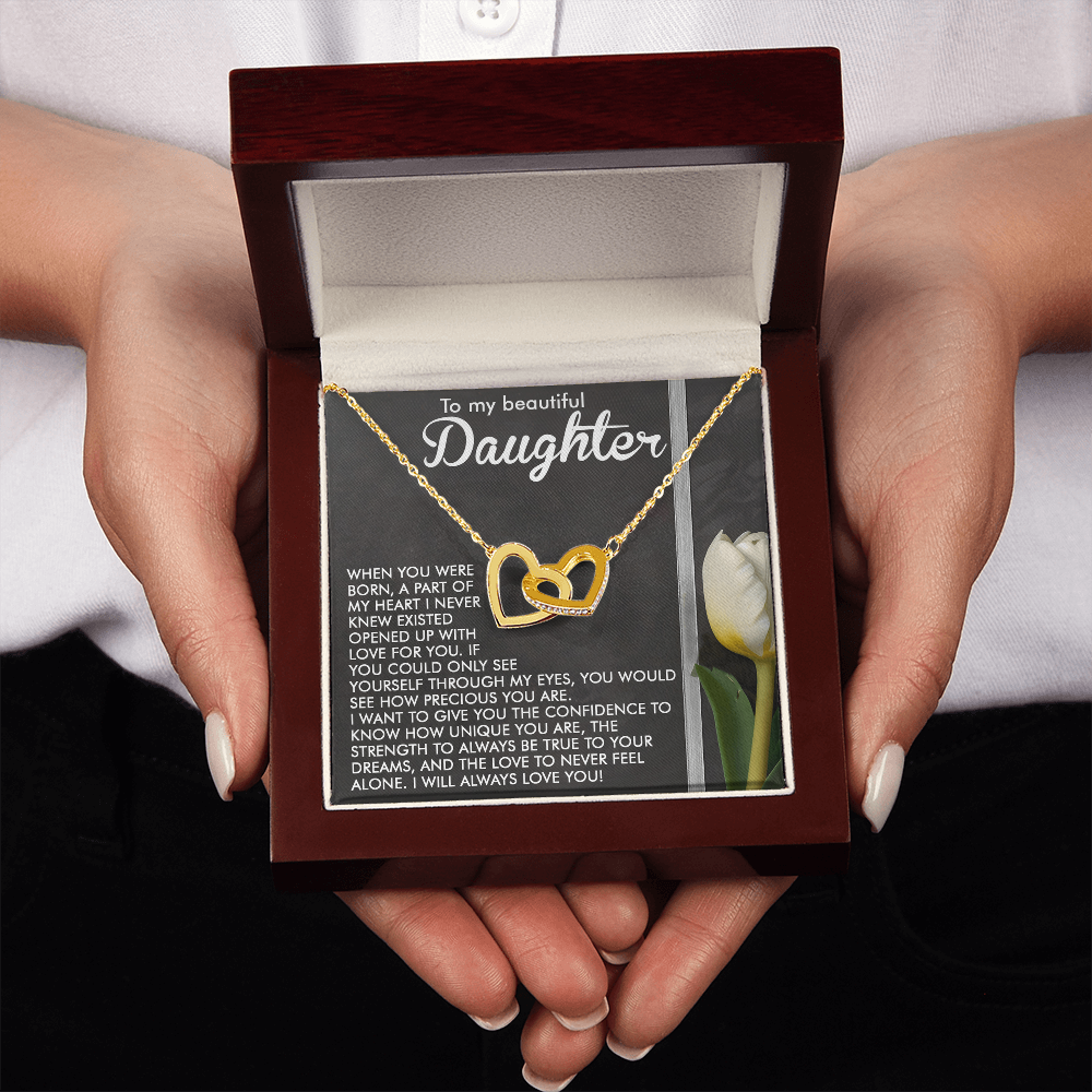 To My Beautiful Daughter Necklace, Valentines Day Gifts For Daughter Adult From Dad, Badass Necklace For Women, To My Bonus Mom Necklace