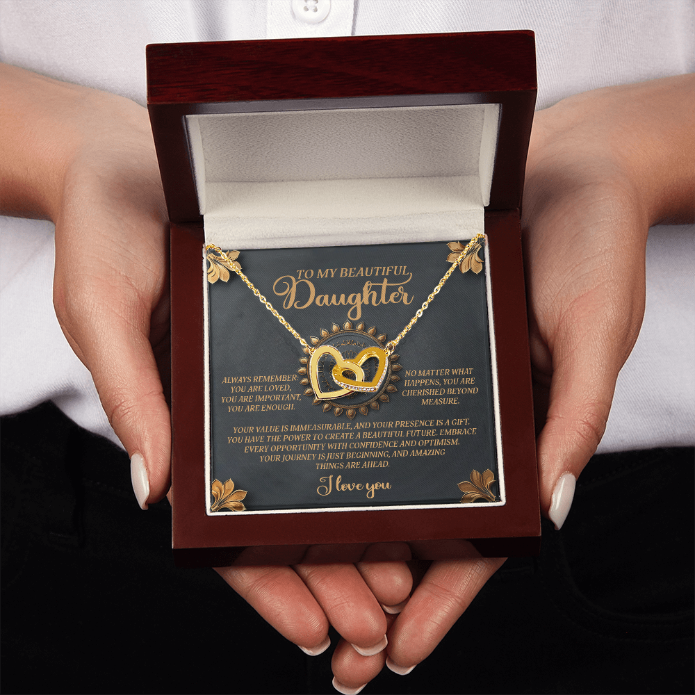 To My Beautiful Daughter Necklace, Necklaces For Daughter From Dad, Mom To Daughter Gifts Unique Gifts, To My Daughter From Dad