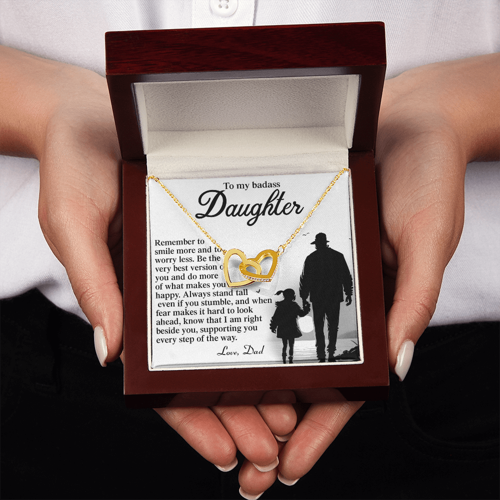To My Badass Daughter Necklace, To My Badass Daughter Necklace, To My Badass Daughter Crown Necklace, To My Daughter From Dad