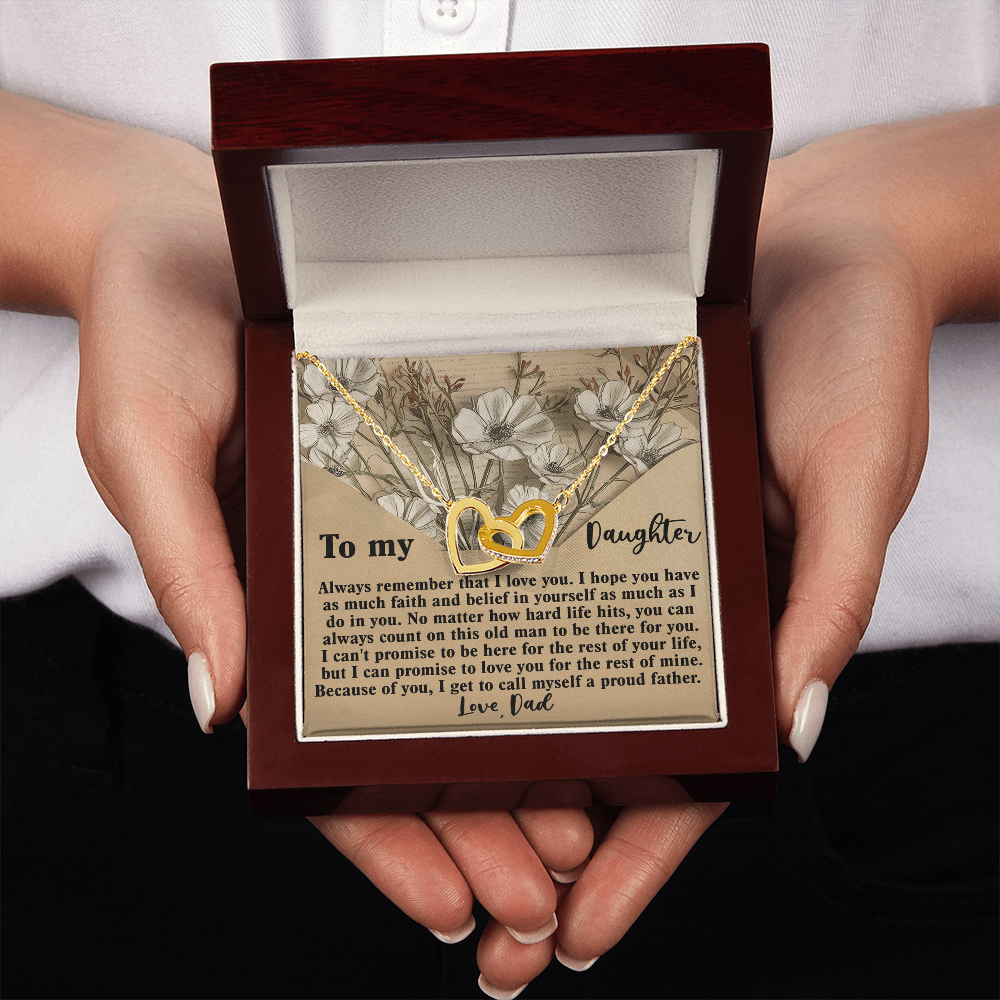 To My Daughter Necklace, Necklace For Daughter From Dad, Father Daughter Necklace Gold, Daddy Loves You Daughter Gift