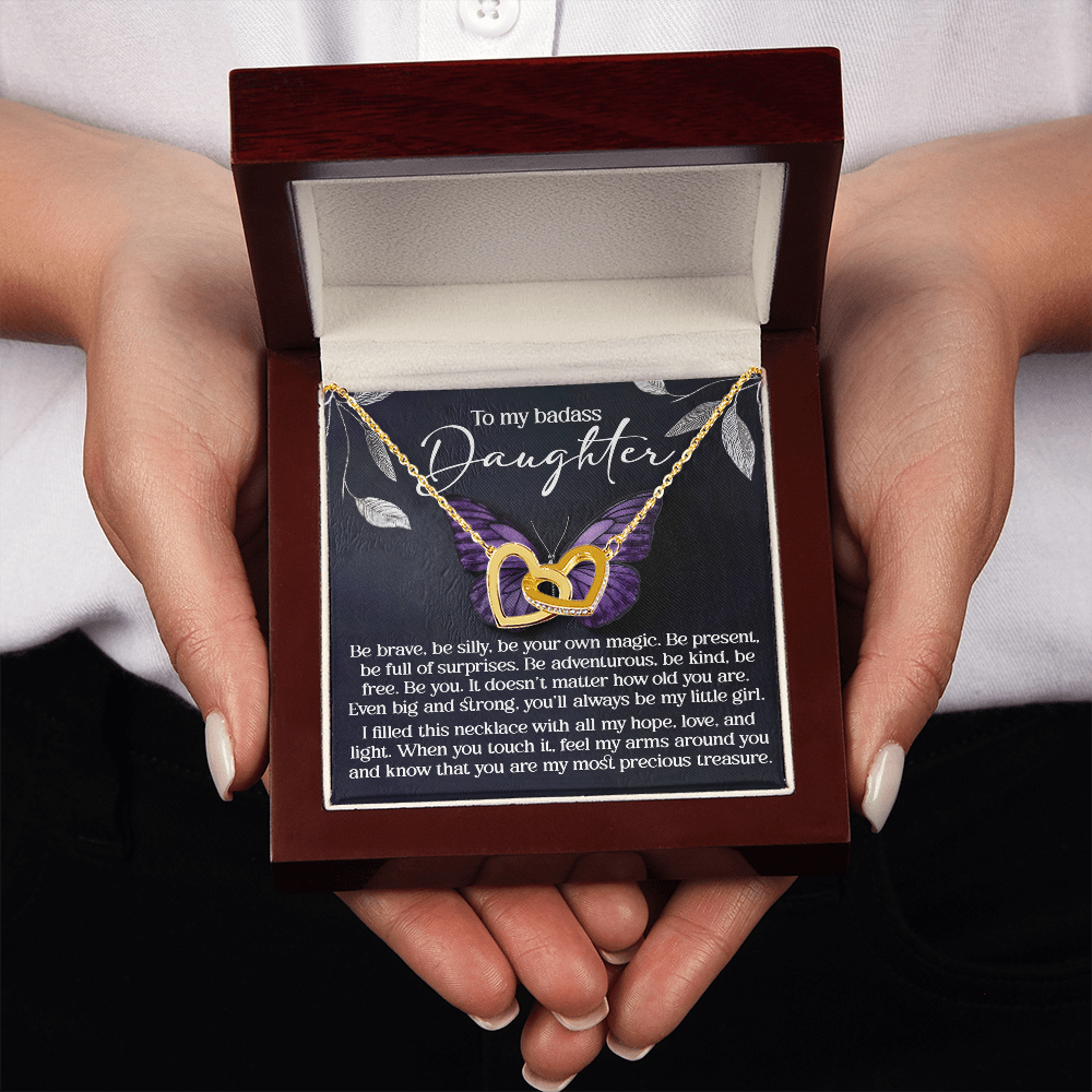 To My Badass Daughter Necklace, Necklace For My Daughter, Mom And Daughter Gifts, Necklaces For Daughter From Dad