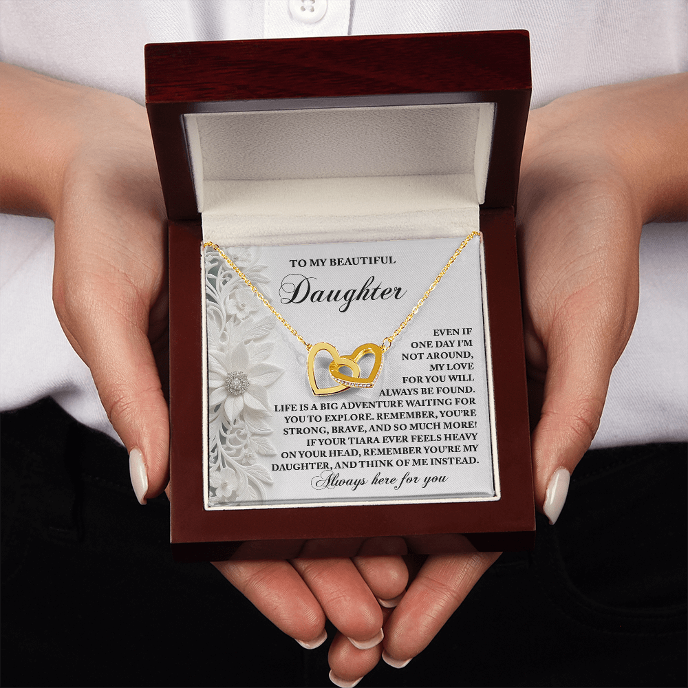To My Beautiful Daughter Necklace, Daughter Jewelry From Mom, Daughter Necklace From Dad, Daughter Birthday Card From Mom