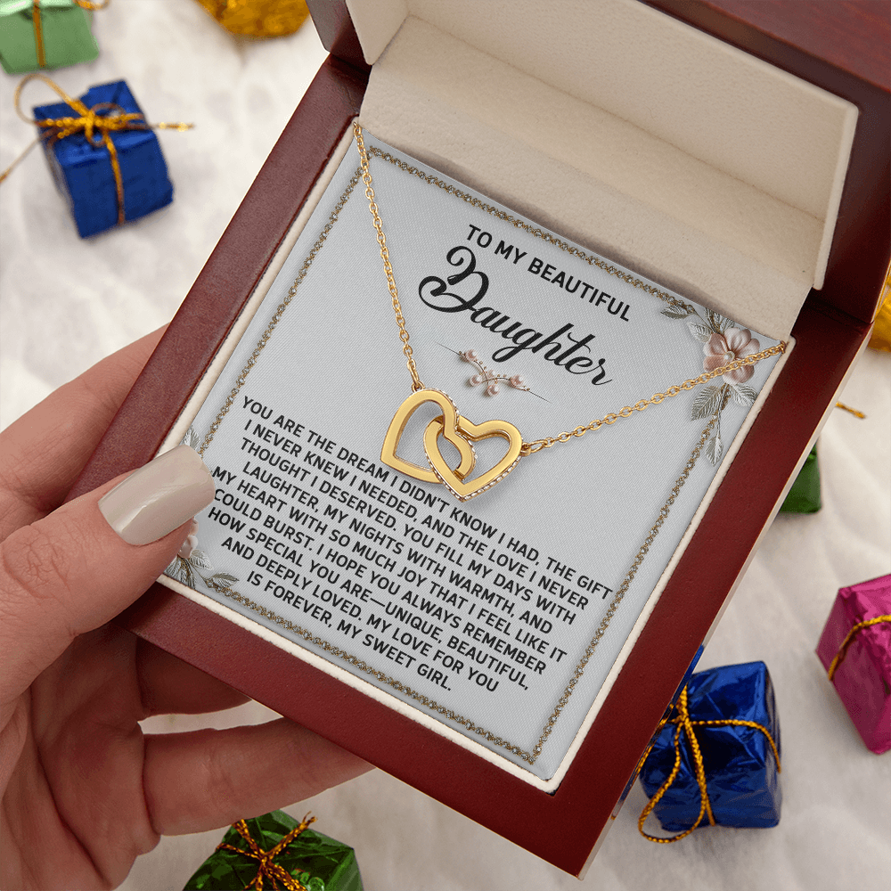 To My Beautiful Daughter Necklace, My Daughter Gifts From Dad, Mom And Daughter Gifts, Daughter Necklace From Mom