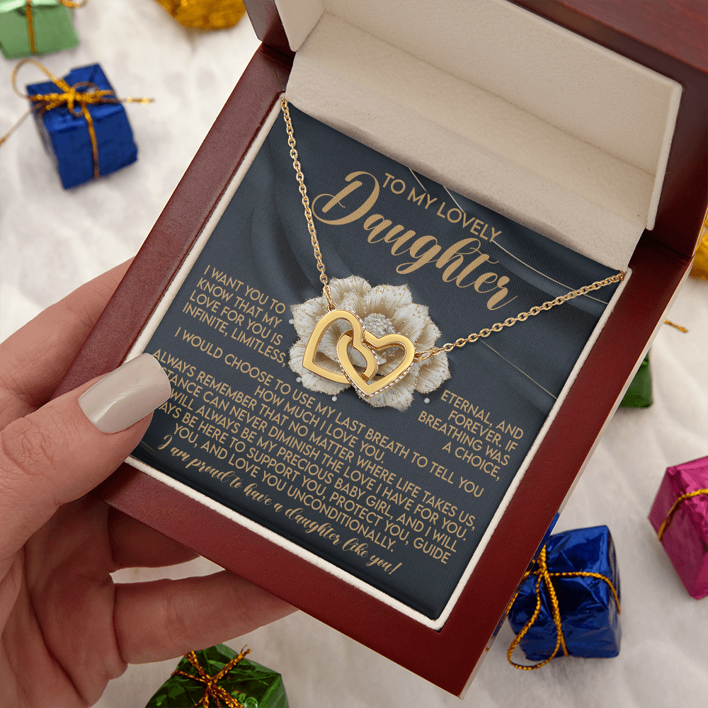 To My Lovely Daughter Necklace, Love Is All We Need Necklace, Dad And Daughter Necklaces, Proud Of Daughter Gifts From Mom