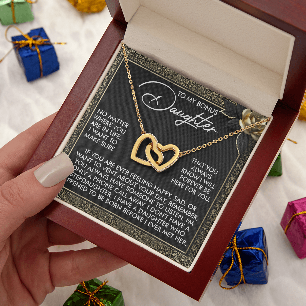 To My Bonus Daughter Necklace, My Daughter Gifts From Mom, Gifts From Dad To Daughter, Necklace For Daughter And Mom