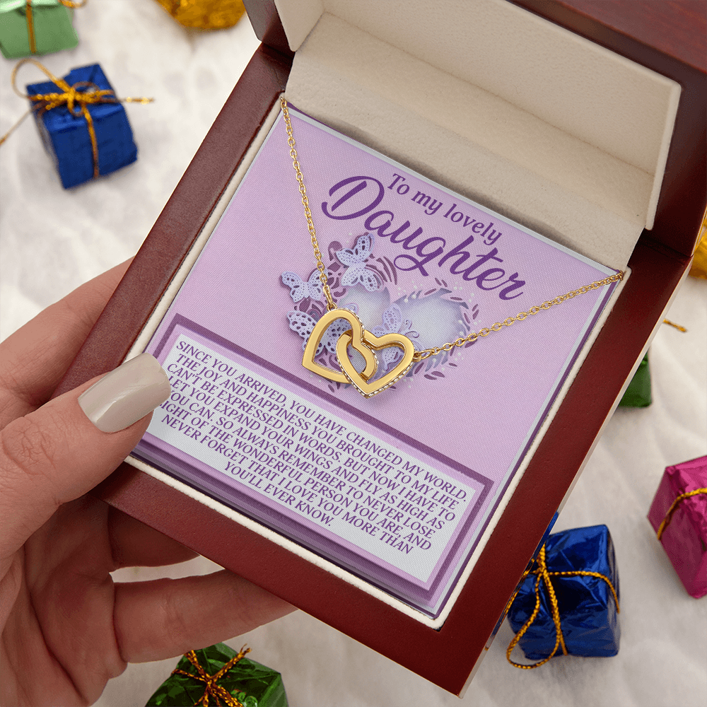 To My Lovely Daughter Necklace, Adult Daughter Valentines Gifts, Necklace From Dad To Daughter, Father And Daughter Necklace