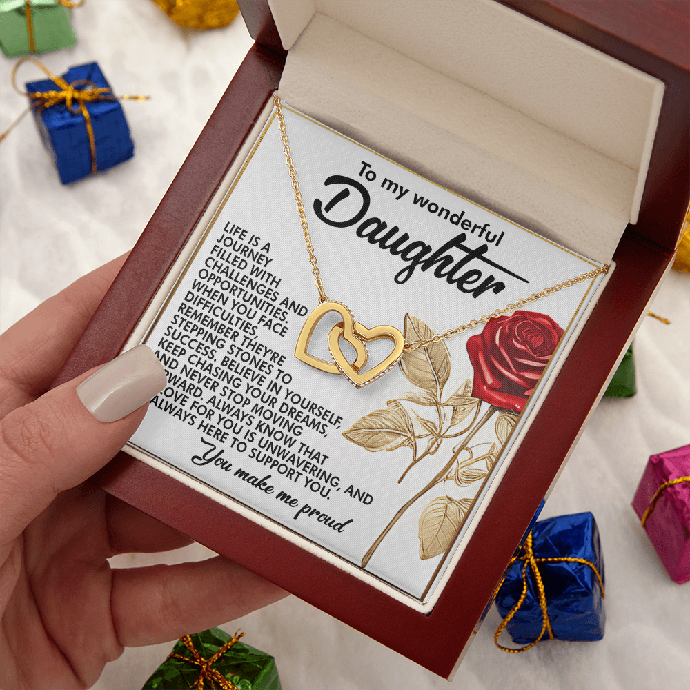 To My Wonderful Daughter Necklace, Gifts For Grown Daughter From Dad, Daughter Valentine Gift From Dad, Daughter Necklace From Parents