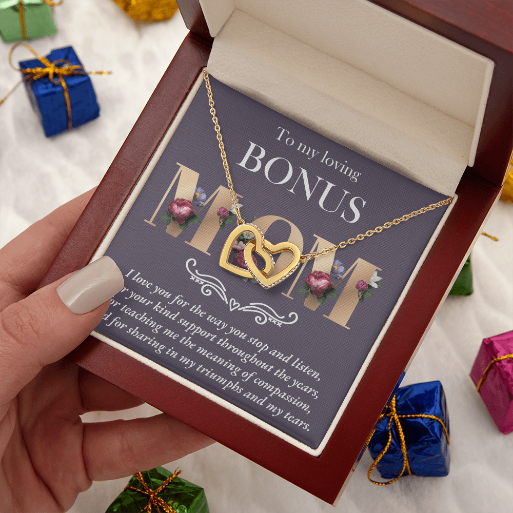 To My Loving Bonus Mom Necklace, Necklace For Mom And Daughters, To Mom From Son Necklace, Young Mom Gift Ideas