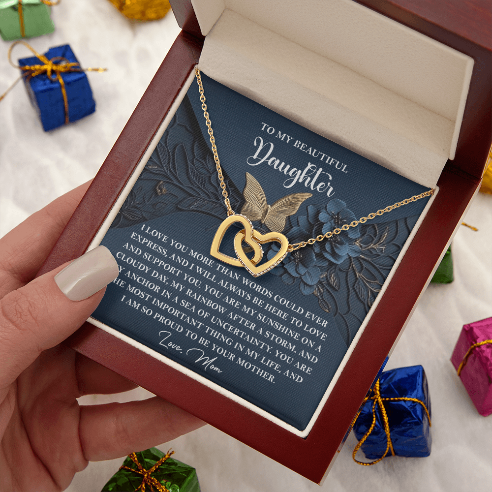 To My Beautiful Daughter Necklace, Daughter Necklaces From Mom, Birthday Gifts For Daughter Adult, To My Daughter Necklace From Mom