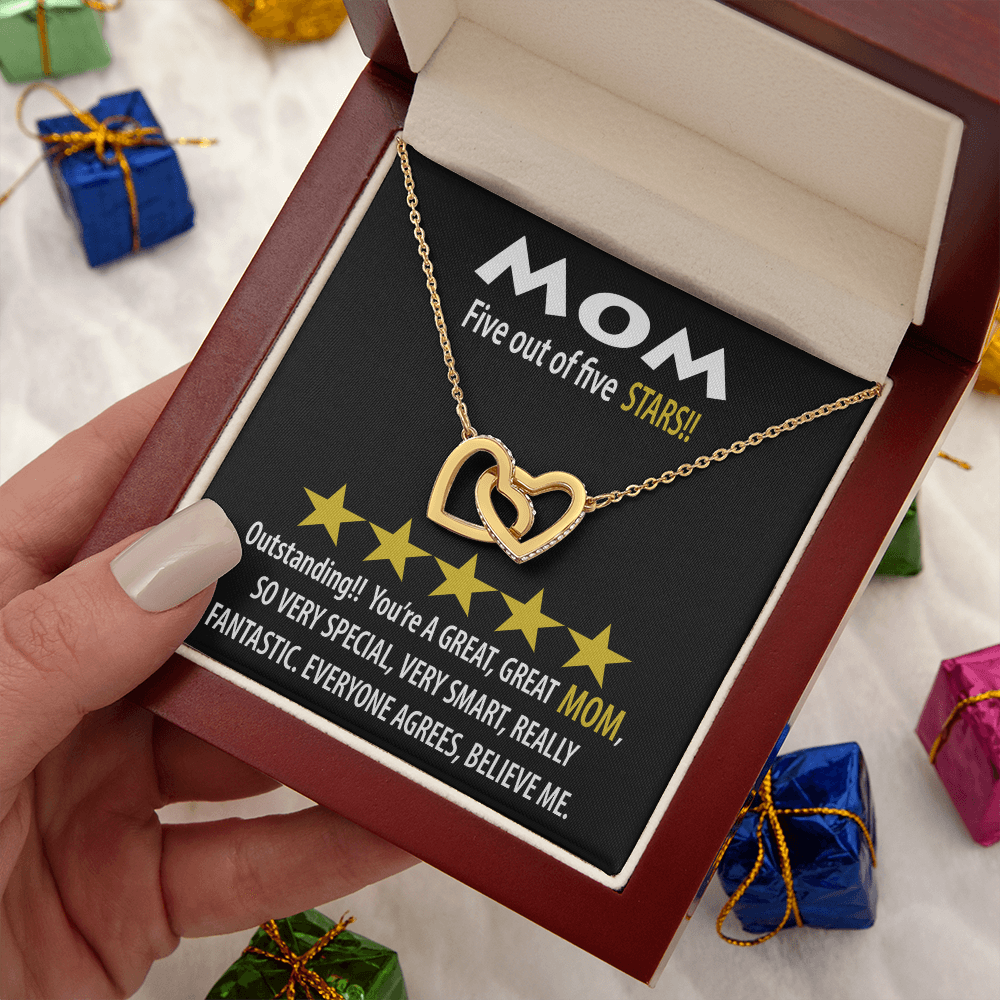 Mom Five Out Of Five Stars Necklace, Mom Birthday Gift From Son, Gift For Mom Spanish, 1st Mothers Day Necklace For New Mom