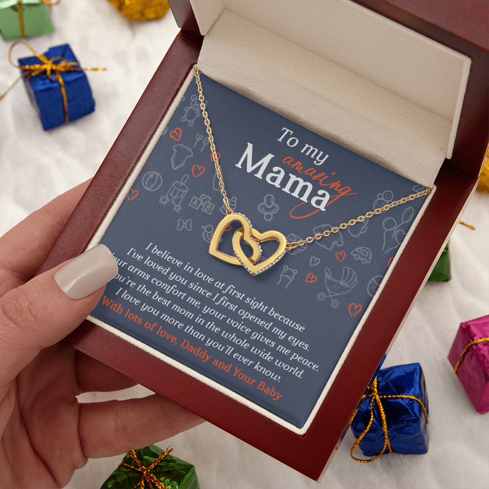 To My Amazing Mama Necklace, To My Mom Necklace From Daddy And Your Baby, Gifts For Mom From Husband, Mom To Daughter Mothers Day Gift