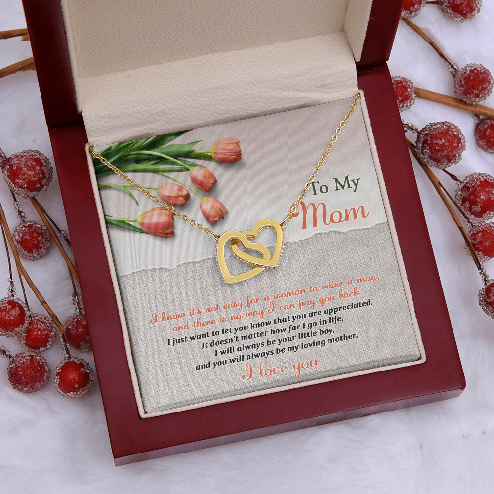 To My Mom Necklace, Message Card Birthday Necklace, Mom Gift Sterling Silver Necklace, Mothers Day Necklace Mom