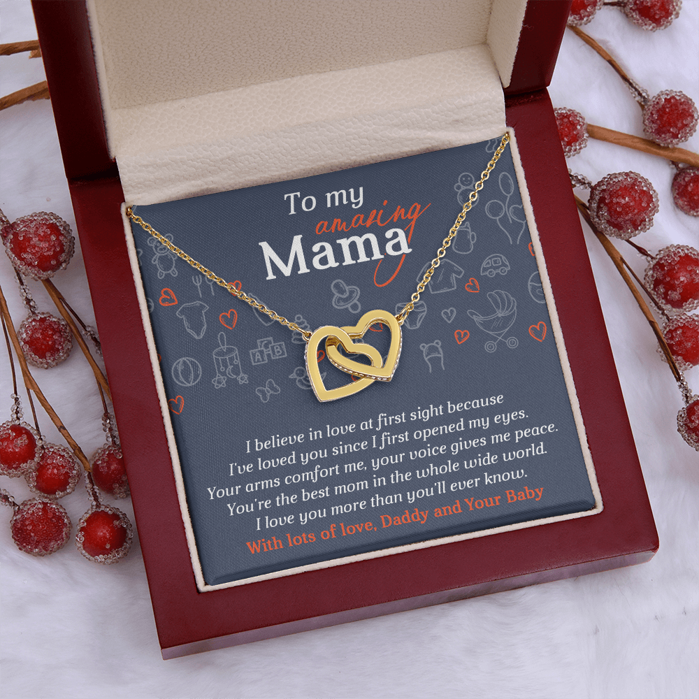 To My Amazing Mama Necklace, To My Mom Necklace From Daddy And Your Baby, Gifts For Mom From Husband, Mom To Daughter Mothers Day Gift