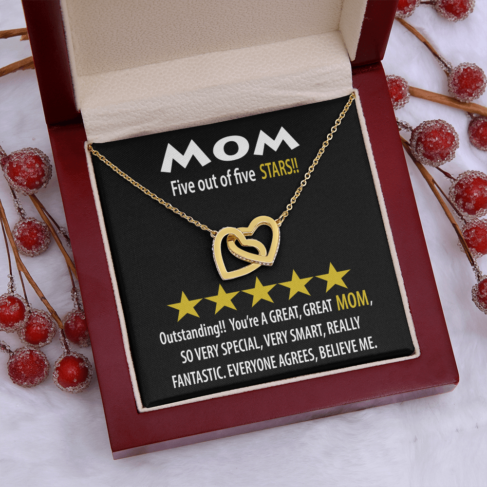 Mom Five Out Of Five Stars Necklace, Mom Birthday Gift From Son, Gift For Mom Spanish, 1st Mothers Day Necklace For New Mom