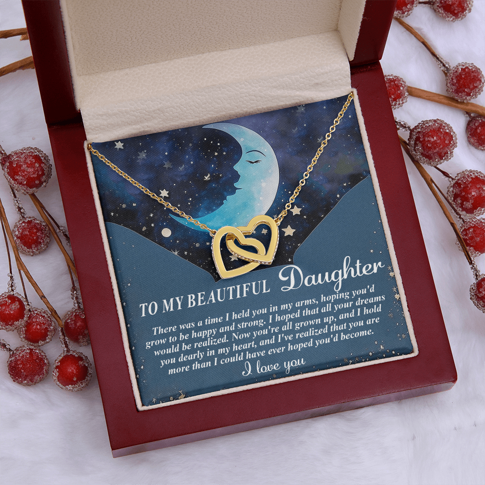 To My Beautiful Daughter Necklace, Dad Necklace For Daughter, My Daughter Necklace From Mom, Dad To Daughter Necklace I Love You
