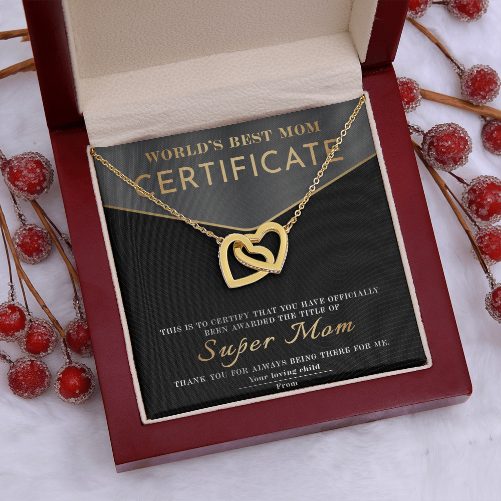 World's Best Mom Certificate Necklace, Gift My Mom Christma, Mom And Daughter Necklace, Mothers Necklace Gifts For Mom From Daughter