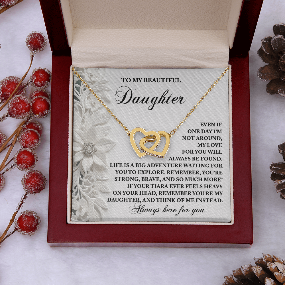 To My Beautiful Daughter Necklace, Daughter Jewelry From Mom, Daughter Necklace From Dad, Daughter Birthday Card From Mom