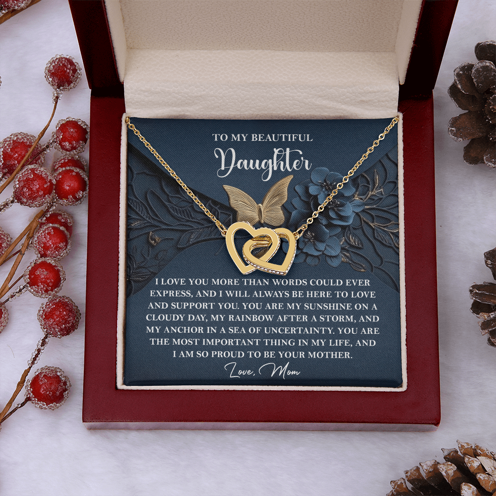 To My Beautiful Daughter Necklace, Daughter Necklaces From Mom, Birthday Gifts For Daughter Adult, To My Daughter Necklace From Mom