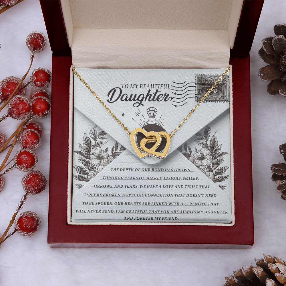 To My Beautiful Daughter Necklace, Daughter Necklace From Mom, Christmas Gift For Adult Daughter, Daughter Necklace From Mom