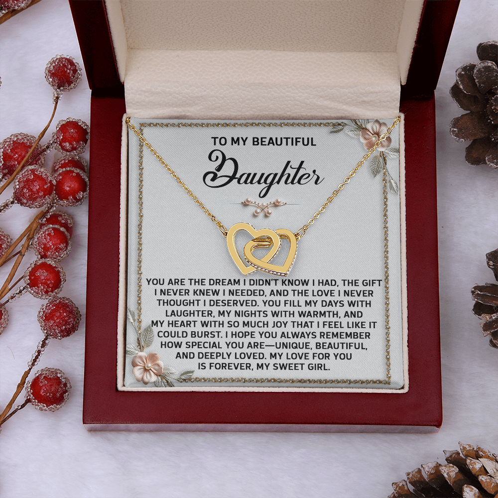 To My Beautiful Daughter Necklace, My Daughter Gifts From Dad, Mom And Daughter Gifts, Daughter Necklace From Mom