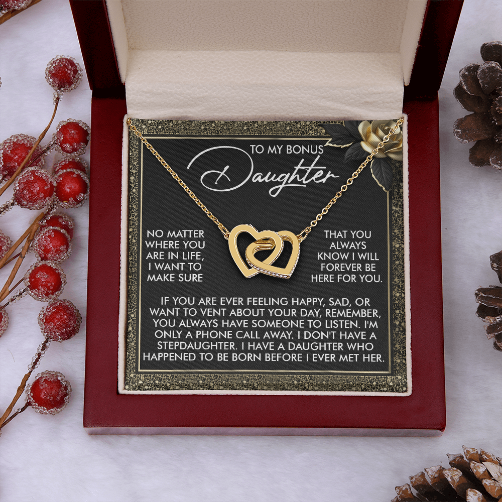 To My Bonus Daughter Necklace, My Daughter Gifts From Mom, Gifts From Dad To Daughter, Necklace For Daughter And Mom
