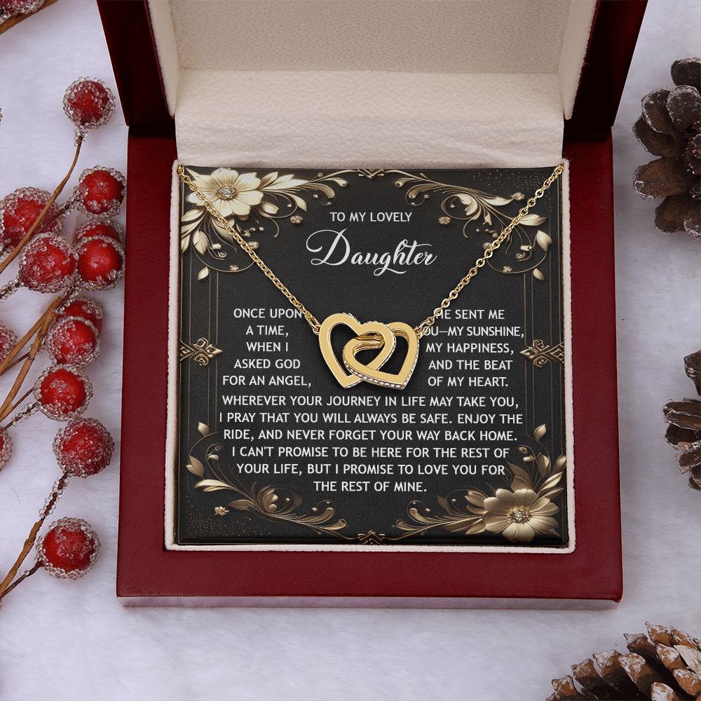 To My Lovely Daughter Necklace, Daughter Necklace From Mom And Dad, Daughter Gifts From Dad, Bonus Daughter Gifts Unique