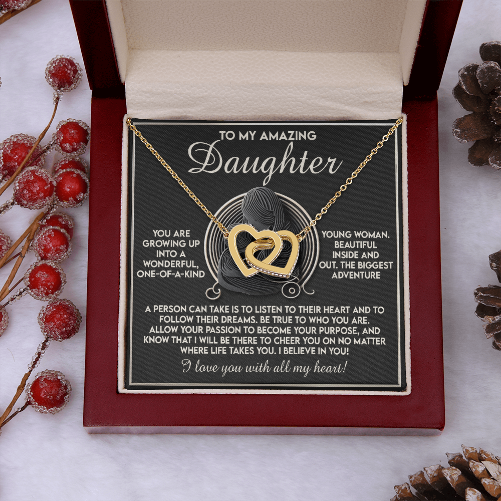 To My Amazing Daughter Necklace, Daughter Necklace From Mom, Christmas Gift For Adult Daughter, Daughter Necklace From Mom