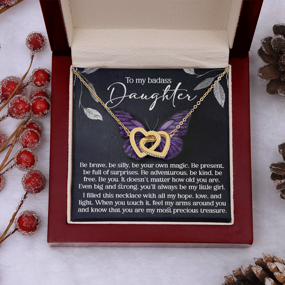 To My Badass Daughter Necklace, Necklace For My Daughter, Mom And Daughter Gifts, Necklaces For Daughter From Dad