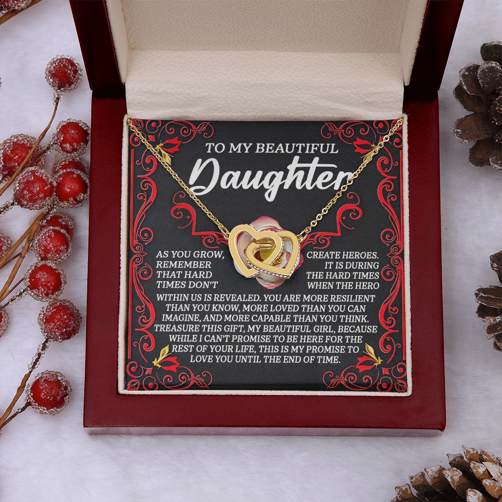 To My Beautiful Daughter Necklace, Jewelry For Daughter From Mom, Gift For Adult Daughter, Gift For My Daughter