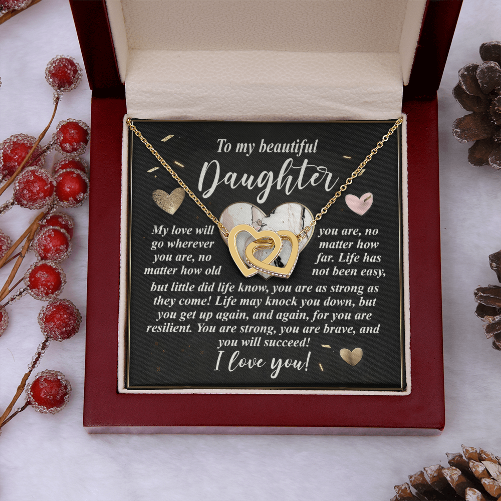 To My Beautiful Daughter Necklace, Bonus Daughter Gifts Unique, Birthday Gift For Adult Daughter, Christmas Gifts For Adult Daughter