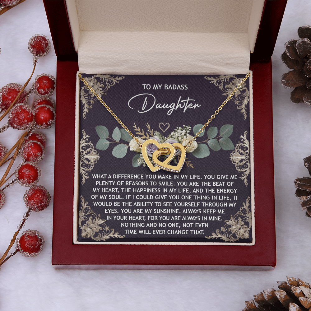 To My Badass Daughter Necklace, Necklaces For Daughter From Dad, Mom To Daughter Gifts Unique Gifts, For My Daughter Necklace