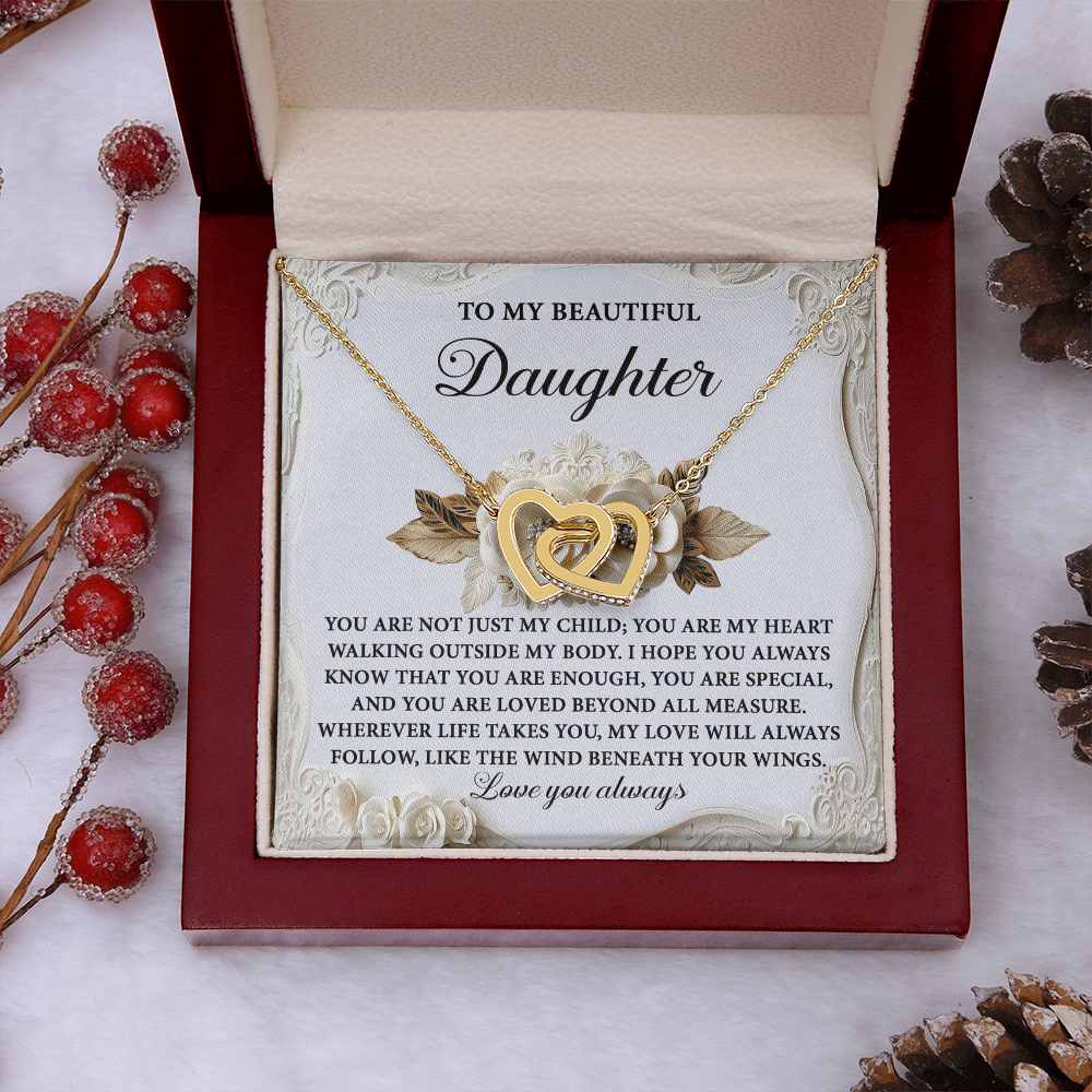 To My Beautiful Daughter Necklace, Birthday Card For Adult Daughter, Daughter Gift From Dad, Necklace For Daughter From Mom