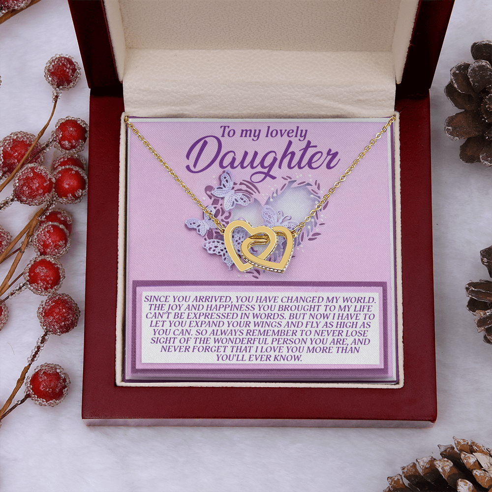 To My Lovely Daughter Necklace, Adult Daughter Valentines Gifts, Necklace From Dad To Daughter, Father And Daughter Necklace