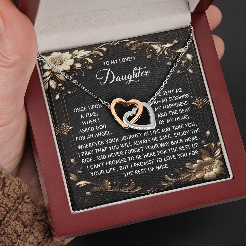 To My Lovely Daughter Necklace, Daughter Necklace From Mom And Dad, Daughter Gifts From Dad, Bonus Daughter Gifts Unique