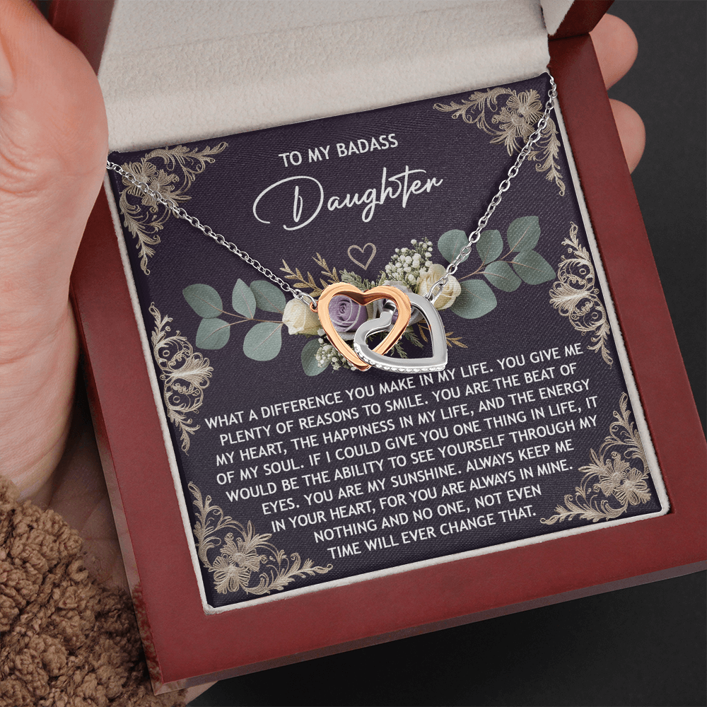 To My Badass Daughter Necklace, Necklaces For Daughter From Dad, Mom To Daughter Gifts Unique Gifts, For My Daughter Necklace