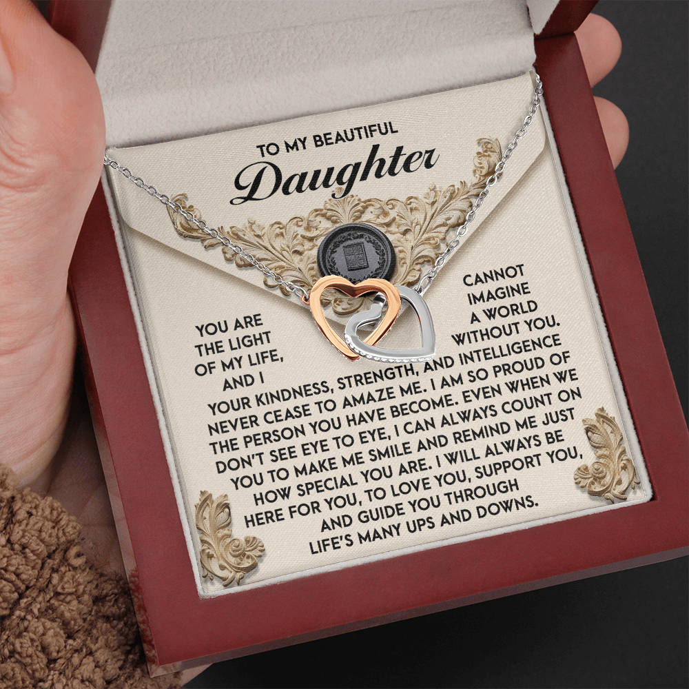 To My Beautiful Daughter Necklace, To My Daughter Necklace From Mom, Mother Daughter Gifts From Mom, Dad And Daughter Necklaces