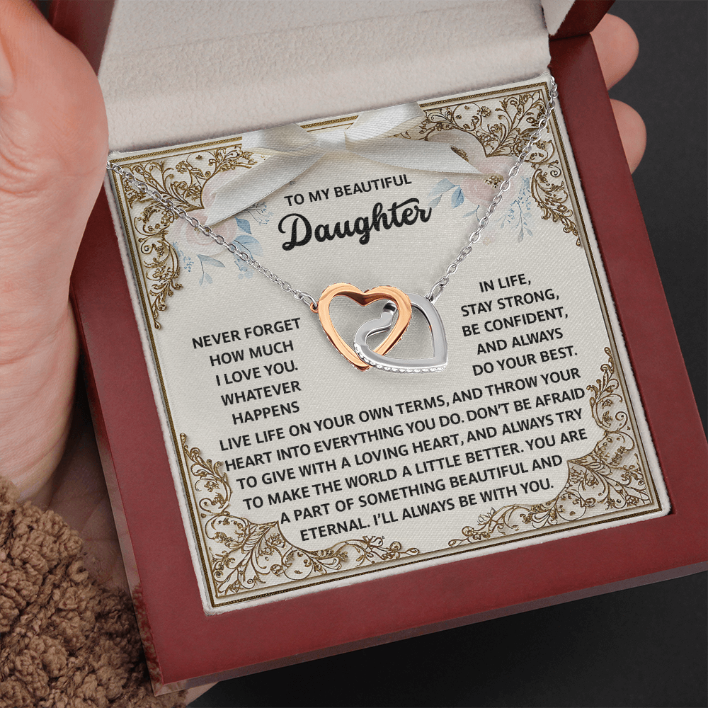 To My Beautiful Daughter Necklace, Necklace For Daughter From Dad, Mother And Daughter Jewelry, Jewelry For Daughter From Dad